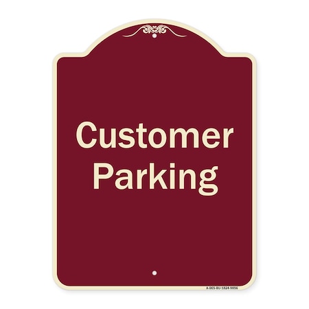 Signmission Designer Series-Customer Parking 2, Burgungy Heavy-Gauge Aluminum, 24" x 18", BU-1824-9856 A-DES-BU-1824-9856
